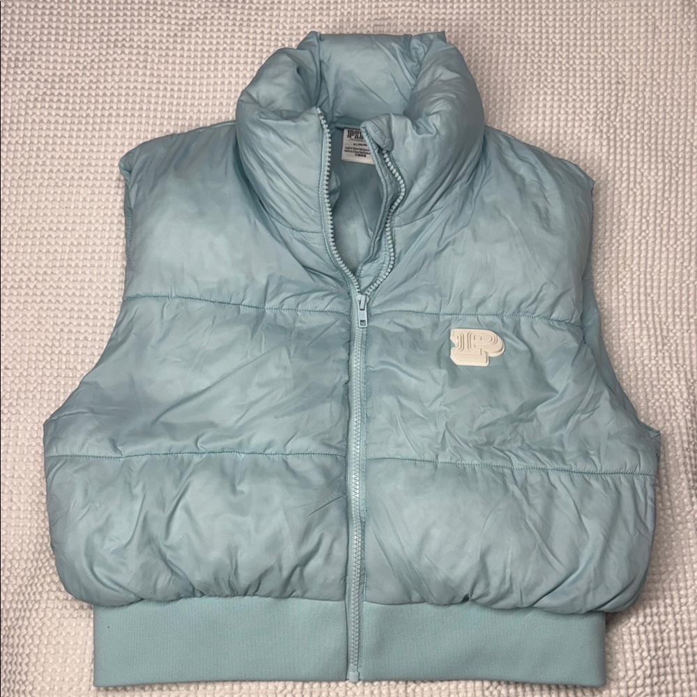 PINK Victoria's Secret Light Blue Puffer Vest - Medium